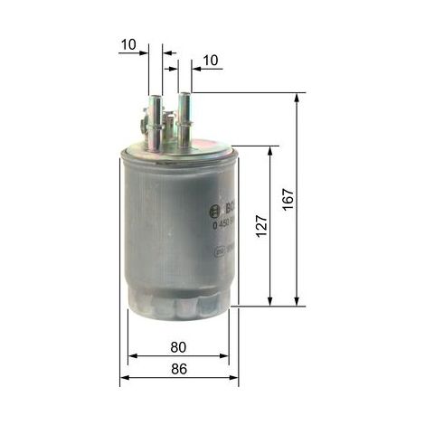 Filtre conduite de carburant - 0450906357 - BOSCH (1/5)