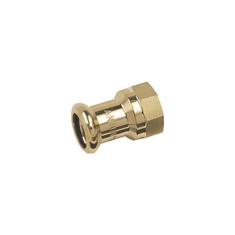 Raccord laiton droit à sertir cuivre Ø12 - femelle 1/2'' (15/21)