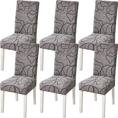 Stolsöverdrag, 6-pack, Stretchbara, Avtagbara, Tvättsbara, Korta, Skydd för Matstolsdynor, för Hotell, Matrum, Ceremonier (1/5)