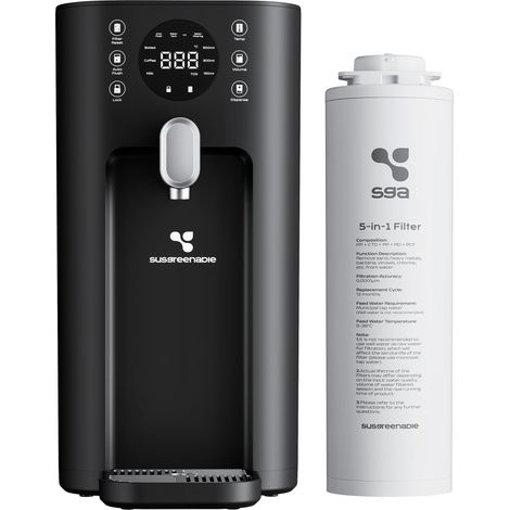 CIARRA X SusGreenable Depuratore Acqua a Osmosi Inversa da Tavolo, Acqua Calda Istantanea 3s, Filtro RO 4 Stadi, Serbatoio 4.3L, 4 Temperature, Display TDS, Senza Installazione (1/5)