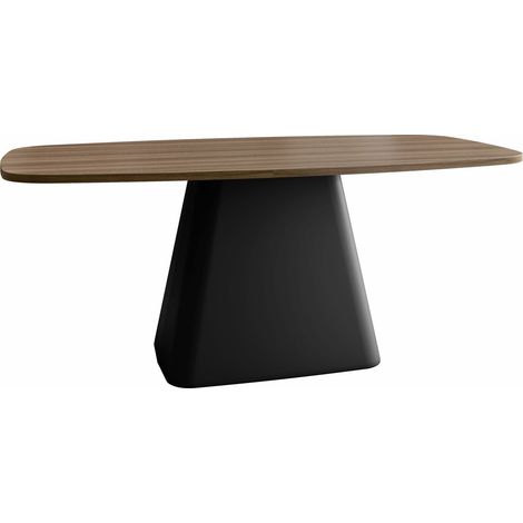 Mesa de centro Oswego 158, Nogal, 48x60x120cm, Diámetro: 0, Aglomerado laminado, Angular