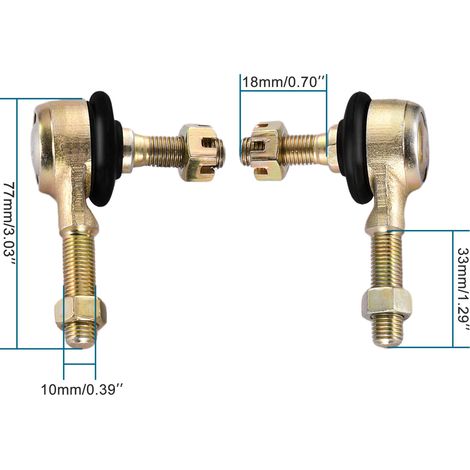 10mm ball joint tie rod, right thread, compatible with ATVs, motorcycle accessories, four-wheel drive vehicles. (1/4)