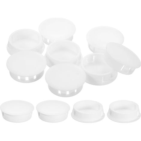 12Pcs Bouchon de Trou en Nylon, 31.5-32mm Diamètre de Trou Bouchon d'étanchéité Rond Souple et Flexible de Verrouillage Bouchons en Caoutchouc pour Bouteille, Tuyau, Cuisine, Blanc (1/5)