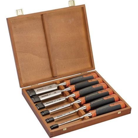 Bahco Set di scalpelli in acciaio inossidabile con scatola in legno