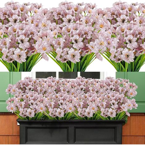 10 bouquets de fleurs artificielles d'extérieur résistantes aux UV N-AquaForge (1/5)