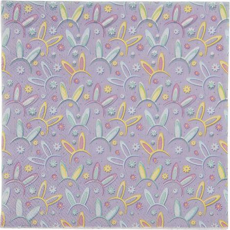 Lot de 20 Serviettes en Papier Violet et Gris 33x33 cm pour Décoration de Table et Repas - PANGIVO
