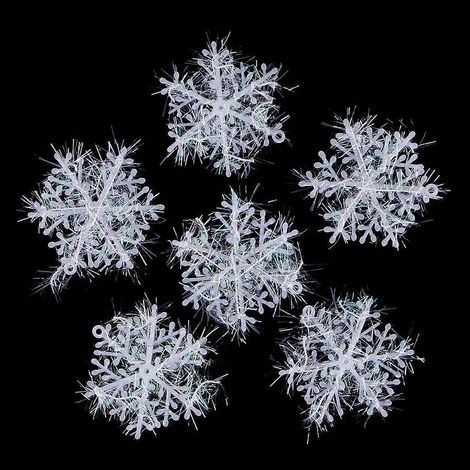 Weihnachtsschneeflocken-Ornamente, 6er-Set, handgefertigte Anhänger, Bastelzubehör