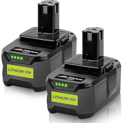 2 Packs 18V 5,0Ah Batterie de Remplacement pour Ryobi 18V One + (1/5)