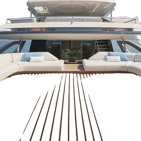 Tapis de sol pour bateau, 270 x 90 cm, épaisseur 6 mm, couleur marron, haute densité, adhésif unilatéral (1/5)