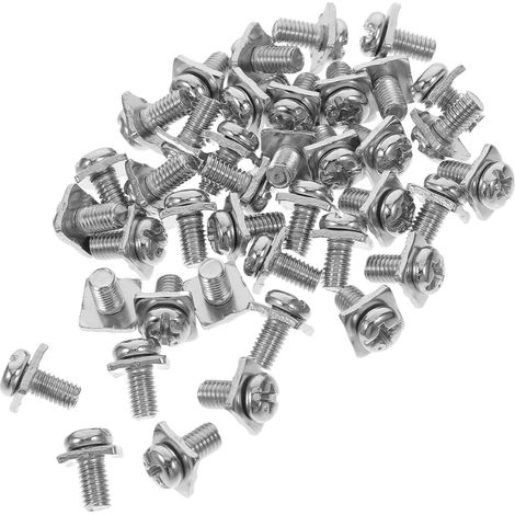 40 Ensemble Vis à Fente Carrée M5 X 10mm avec Rondelles Carrées en Acier au Carbone, Compatible Électrique pour Bornier à Vis et Assemblage de Commutateurs (1/5)