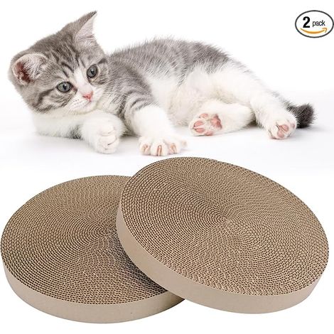 grattoirs ronds en carton pour chat - Recharges en carton ondulé (1/5)