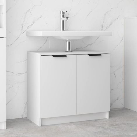 Meuble de salle de bain Vintage,Aromire de rangement Toilette Blanc 64,5x33,5x59 cm Bois d'ingénierie -55097 (1/5)