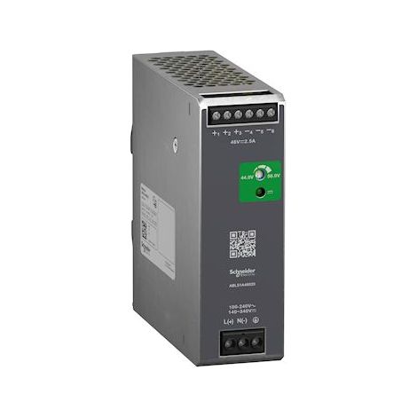 Alimentation de marque MODICON, 48 V 2,5 A, avec protection contre les surcharges et les courts-circuits.
