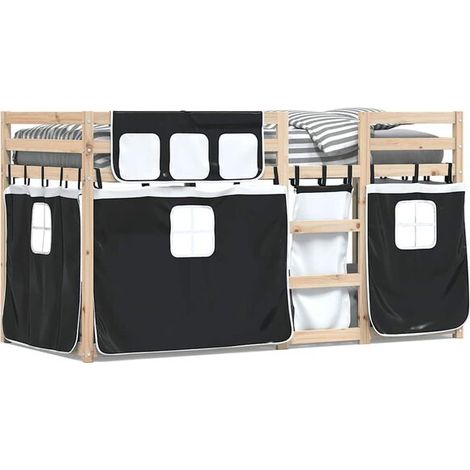 Lit superposé sans matelas, 90x200 cm, en pin massif. (1/5)