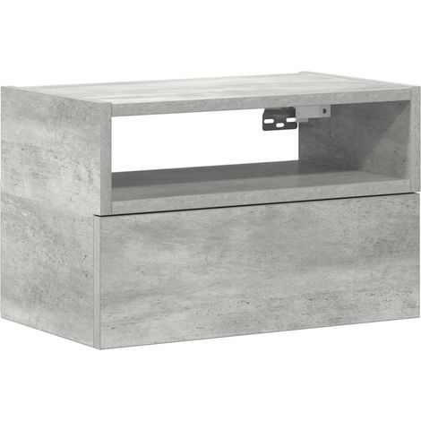 Maison Exclusive - Mesita de noche de pared color gris hormigón 4