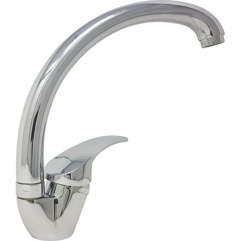 Rubinetto Miscelatore Monocomando Lavello Cucina Cromato Canna Alta Rotante 8411 (1/4)