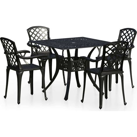 Maison Exclusive - Set da Bistrot 5 pz in Alluminio Pressofuso Nero