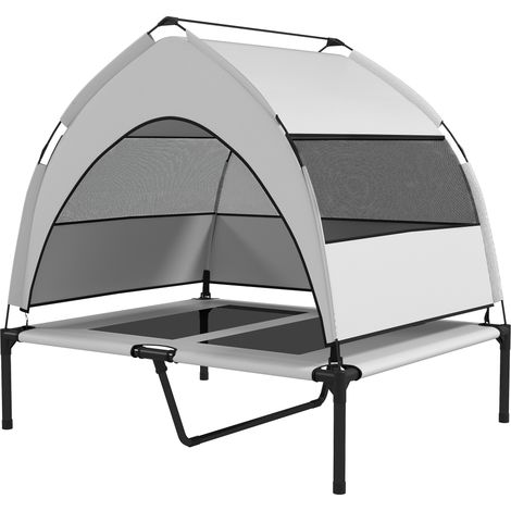 Portable Elevated Dog Bed Removable Canopy, Cooling Raised Pet Cot for Medium Large Dogs, 92 x 75 x 85 cm (1/5)