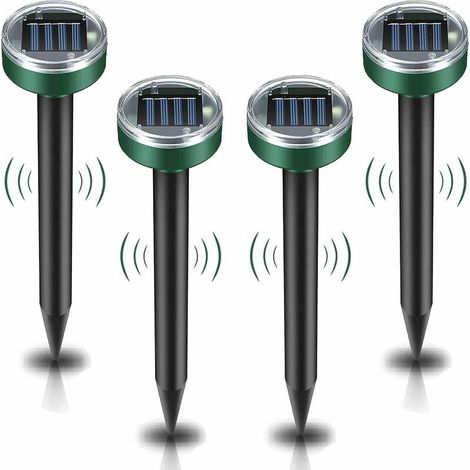 Repellente solare per talpe, 4 pezzi, repellente per parassiti a ultrasuoni - Controllo delle talpe con IP65 impermeabile, repellente per talpe da giardino (1/5)