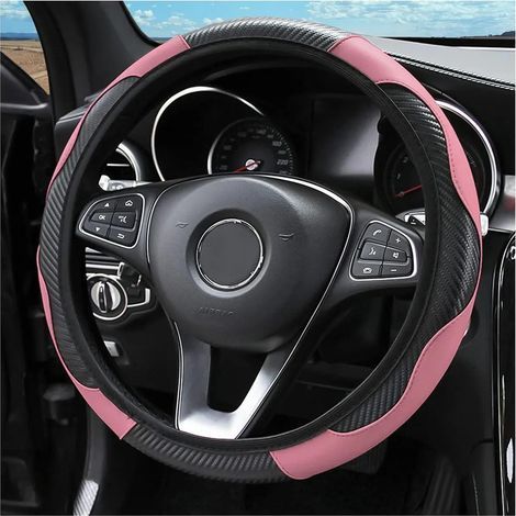 Housse de volant unisexe de style sportif, bicolore, antidérapante, résistante à la transpiration et respirante, en similicuir PU, 38 cm (rose) (1/5)