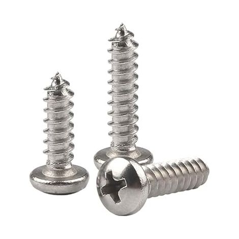 M4 x 30mm 50 Pcs Tête ronde Vis à bois Acier inoxydable 304 Vis autotaraudeuses Tête Pan Cruciformes Queue Pointue (1/5)