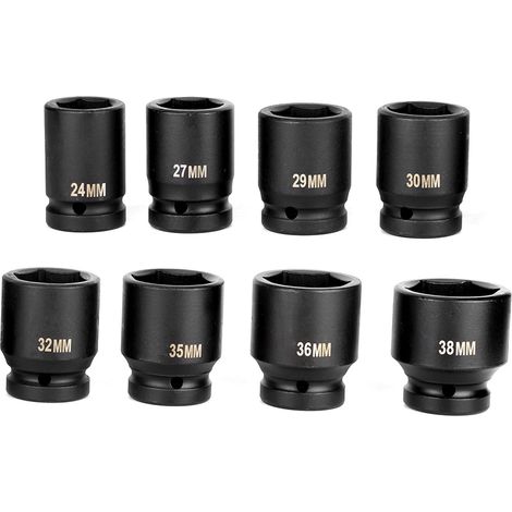 8-teiliges 3/4-Zoll-Antriebs-Tiefschlag-Sechskant-Adapter-Steckschlüssel-Set, Reparaturwerkzeug, hohe Härte (1/5)
