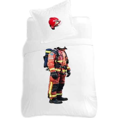 Housse de couette 140x200 Pompier BILLY + 1 taie (1/3)