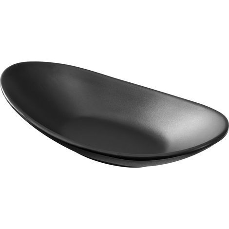 Noir Plateau décoratif,21x11cm,Vassoio Ovale,Vide Poche Entree,Vide-Poche d'entrée pour Les clés de Couloir, Les Bols à Bijoux, Les Bols décoratifs (1/5)