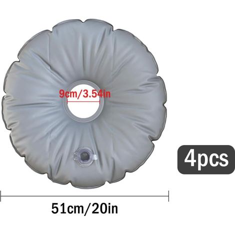sacs de lestage pour pied de parasol, support de parasol, sac de lestage rond, portable et pliable pour pied de parasol, pour 10 litres de sable ou d'eau (1/5)