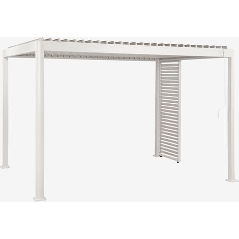 Pergola bioclimatique en aluminium avec lames et panneau Druvia SKLUM Blanc Gardenia (1/5)
