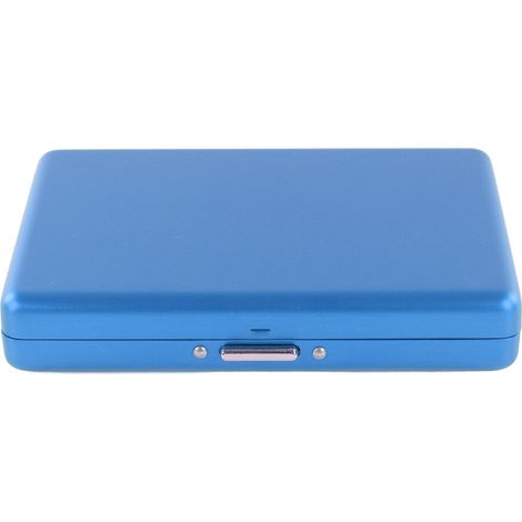 Porte-cigarettes étanche en alliage d'aluminium bleu, boîte à cigarettes métallique unie et élégante pour hommes (1/5)