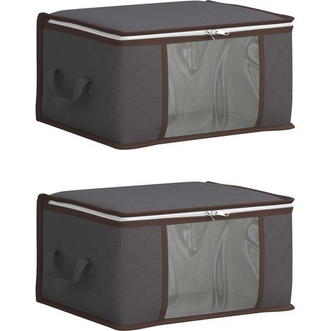vidaXL Caja de almacenamiento con ventana lateral transparente 2 uds. (1/2)