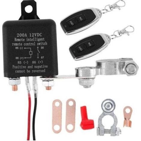 Circuit Batterie 12v, DC 12v 200a Coupe Batterie Voiture, Coupe Batterie Distance, Coupe Circuit Voiture, Coupe Circuit Batterie Voiture pour Voiture, Rv, Camion -2 PCS Télécommande Anti (1/4)