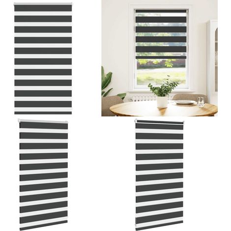 vidaXL Zebrarollo Schwarz 75x100 cm Stoffbreite 70,9 cm Polyester (1/5)