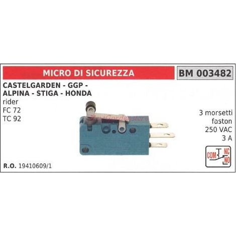 Microinterruptor de seguridad CASTELGARDEN rider FC 72 TC 92 003482