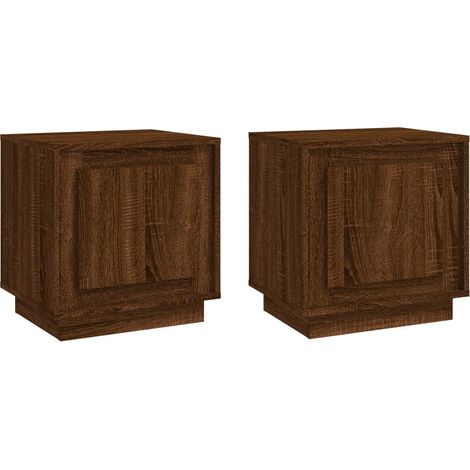 Set di 2 comodini con scomparto con anta 44 x 35 x 45 cm in legno ingegnerizzato marrone DEC035866