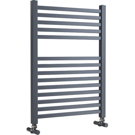 Todi - Anthracite Towel Radiator - H690mm x W500mm - Straight (1/2)