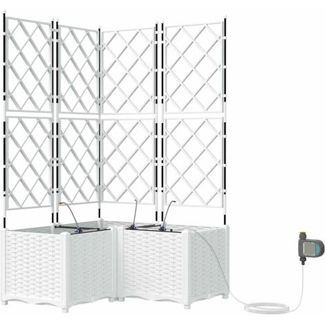 Maison Exclusive - Vaso da giardino 3 pcs Bianco 80 x 80 x 142 cm Plastica