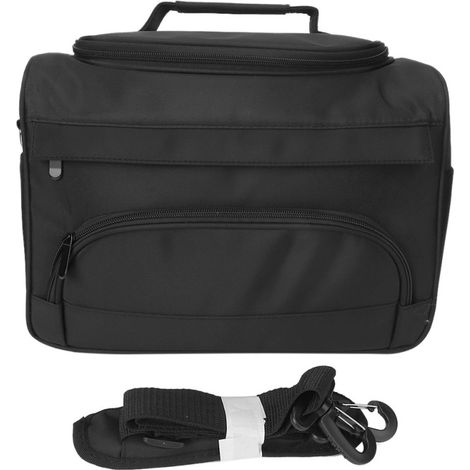Trousse de rangement portable pour outils de coiffure, ciseaux, peigne, pince à cheveux, organisateur de cosmétiques, noire