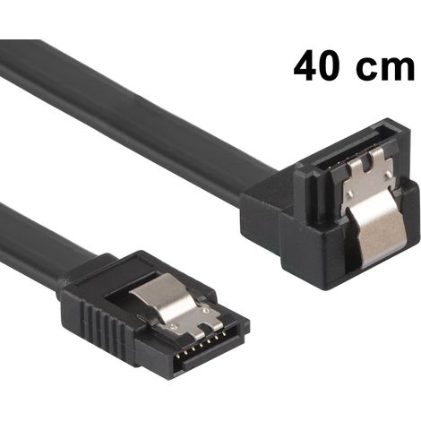 1 câble SATA III de 40 cm, câble de données 6 Gbit/s, connexion carte mère, disque dur HDD/SSD, 1 connecteur SATA coudé à 90° (1/5)