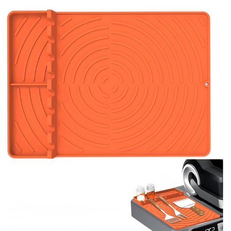 Estante lateral para barbacoa: alfombrilla de silicona grande resistente al calor - Organizador de utensilios antideslizante para plancha Blackstone y cocina al aire libre (1/5)