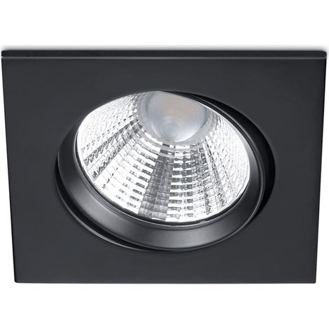 Spot LED encastrable en métal noir mat avec LED 5,5 W (1/5)