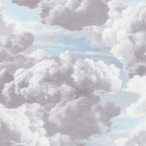 Nature wallpaper wall Profhome 399856 hot embossed non-woven wallpaper slightly textured with clouds matt blue white platinum grey 5,33 m2 (1/5)