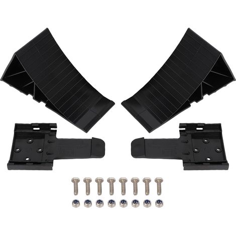 2 pièces cales de roue noires avec support de montage blocs de pneus antidérapants HDPE pour remorques de bateau camion (1/5)
