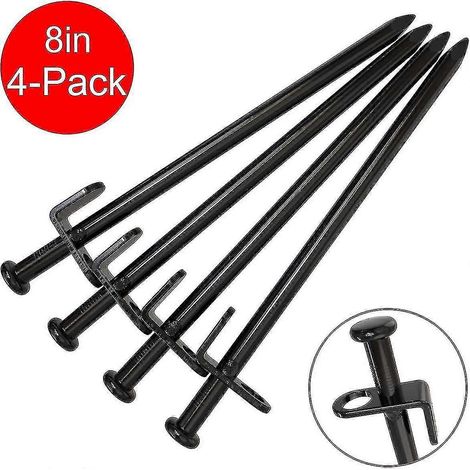 Piquets de tente robustes, 20 cm (8 pouces), lot de 4, en acier forgé, incassables et inflexibles - Disponibles en coloris Rocky Place Desert Snowfield (1/5)