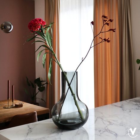 Vase de Décoration Intérieure Sphérique pour Fleurs et Bouquets Style Classique - Gris - PANGIVO (1/5)