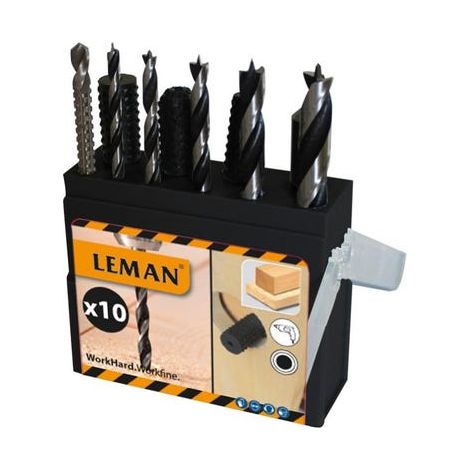 Set mit 12 sortierten Hartmetall-Bohrern Oberfräse Q8 - LEMAN - 7100.712