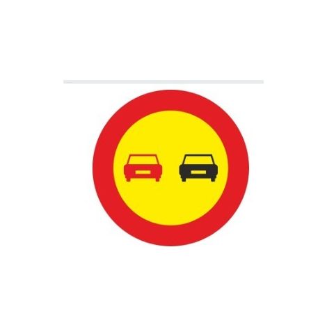 Señal Vial Metálica Adelantamiento Prohibido Diámetro 500 mm