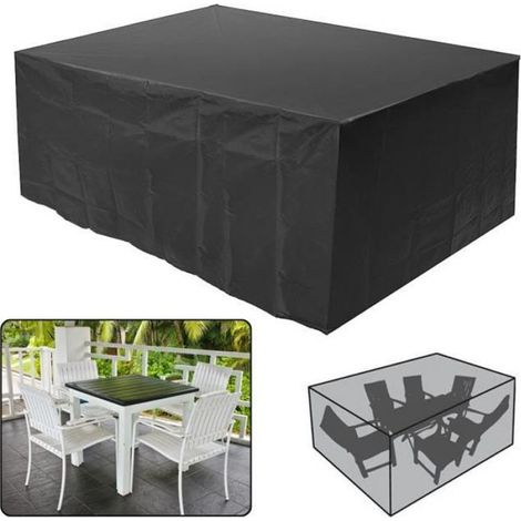Housse De Protection - 210x140x80 cm - Étanche - Noir - Pour Meubles De Jardin - 1 Pièce (1/4)