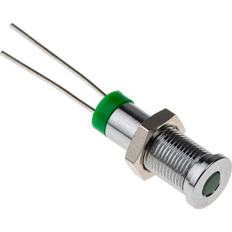 Voyant LED lumineux Vert RS PRO, dia. 6mm, 2V c.c., taille de la lampe 3 mm, IP67 ( Prix pour 1 ) (1/5)